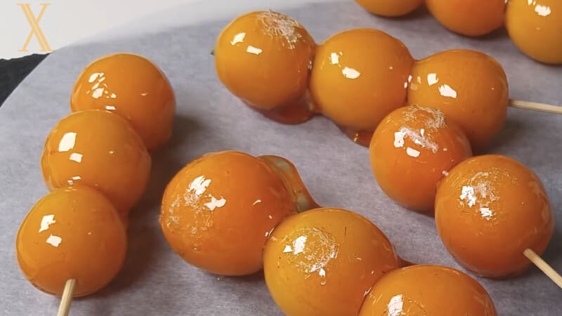Receta para preparar Tanghulu con Kumquats